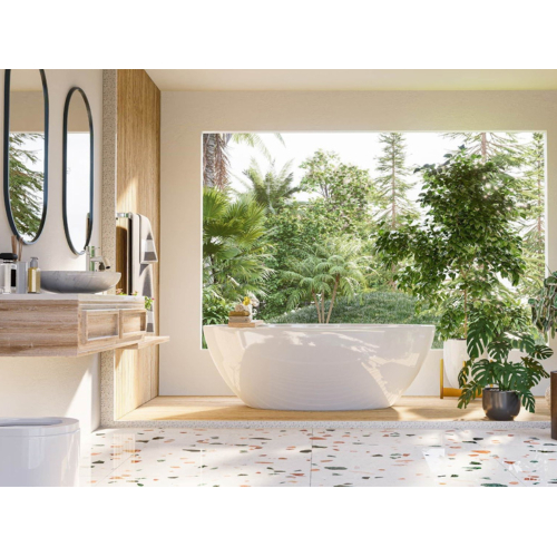 Phòng tắm đẹp kết hợp với trang trí cây xanh